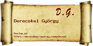 Derecskei György névjegykártya