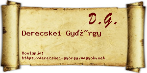 Derecskei György névjegykártya